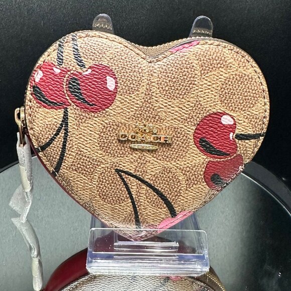 Coach Handbags - Coach Heart Signature Cherry Coin Purse - NWT